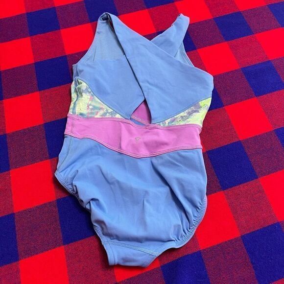 Ivivva Girls Blue Purple Green One Piece Bathing Suit Size 8 - Picture 3 of 4